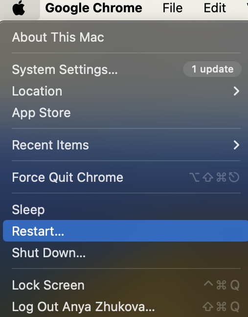 Restart Your Mac