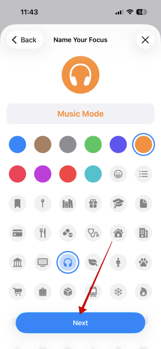 Naming new Focus mode on iPhone. 