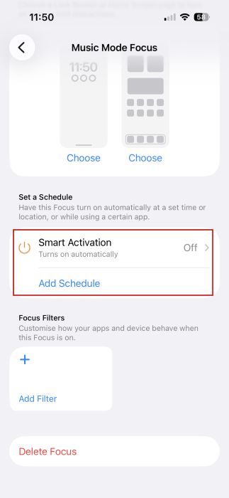 Scheduling new Focus mode on iPhone. 