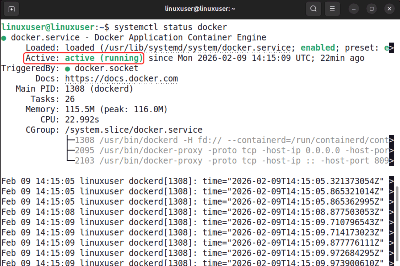 Verify Docker Service Running