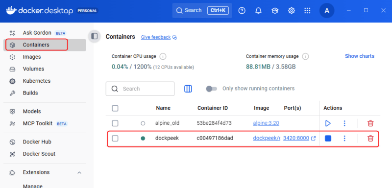 Verify Running Container