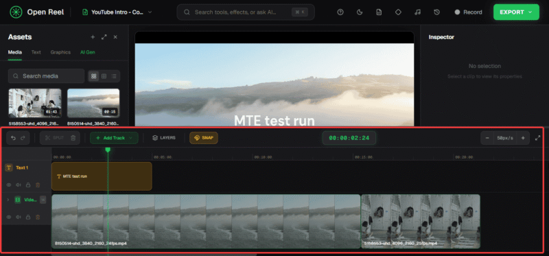Video Timeline With Text Openreel