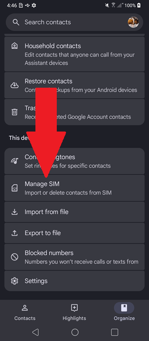 Importing deleted Android phone numbers from SIM.