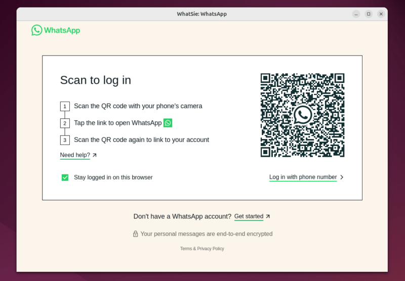 Whatsie Third Party Client Wrapper For Whatsapp For Linux