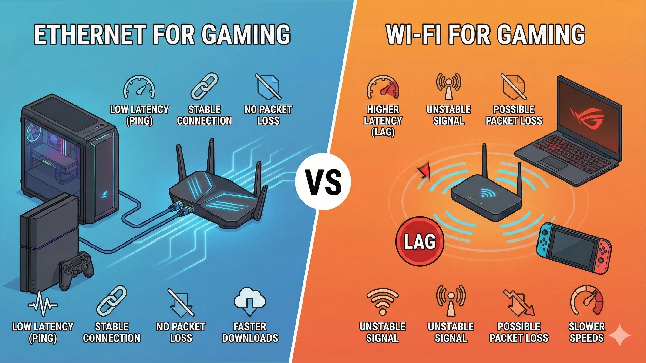 Ethernet Vs Wifi Gaming Featured